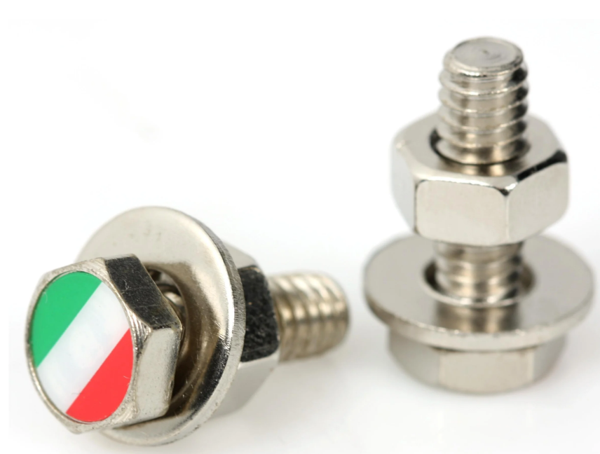Tornillo número placa/soporte "SIP TRICOLORE" para Vespa, hexagonal, M6x20 mm