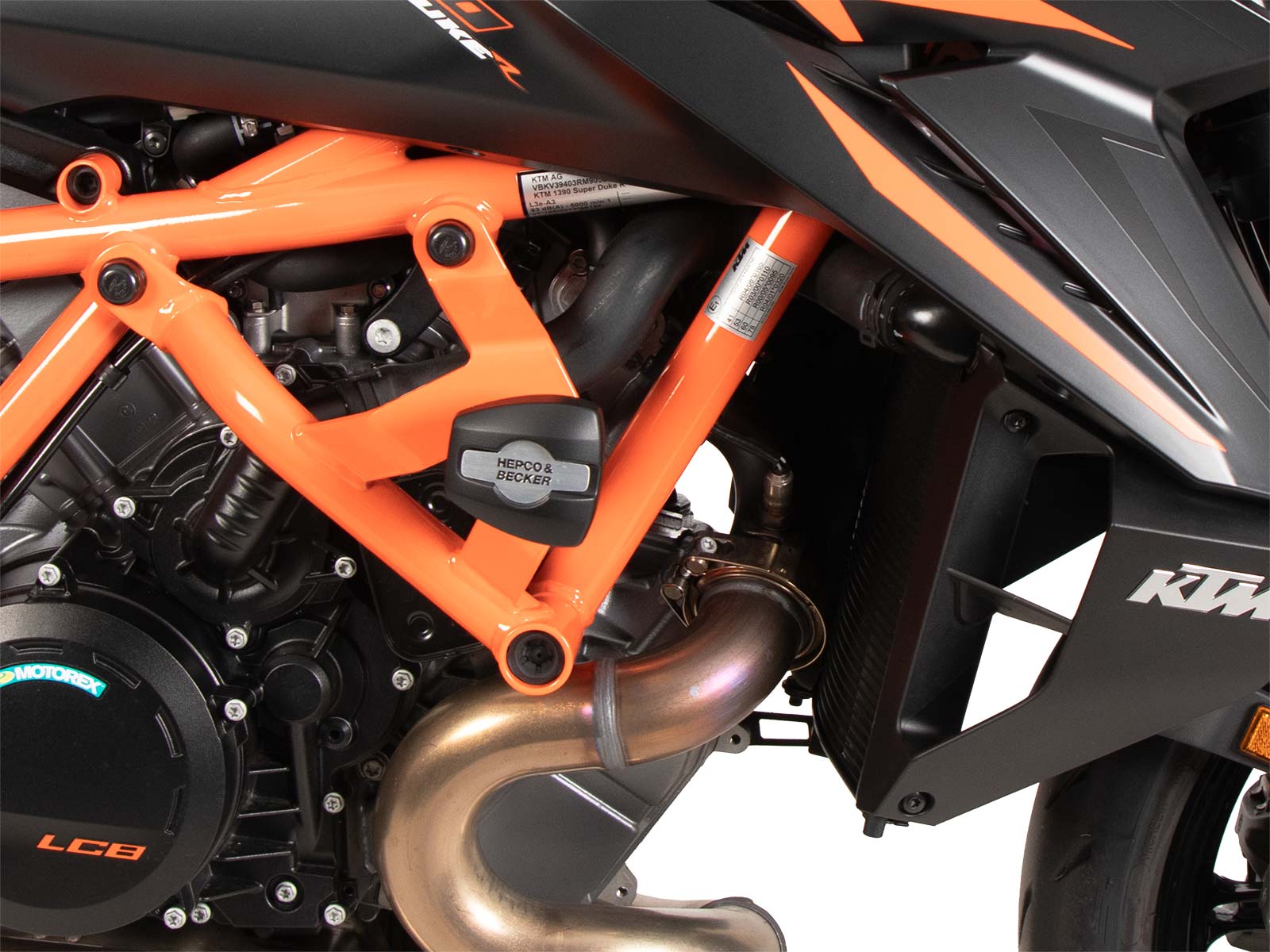 Protector de motor incl. almohadilla de protección naranja para KTM 1390 Super Duke R / EVO (24-)