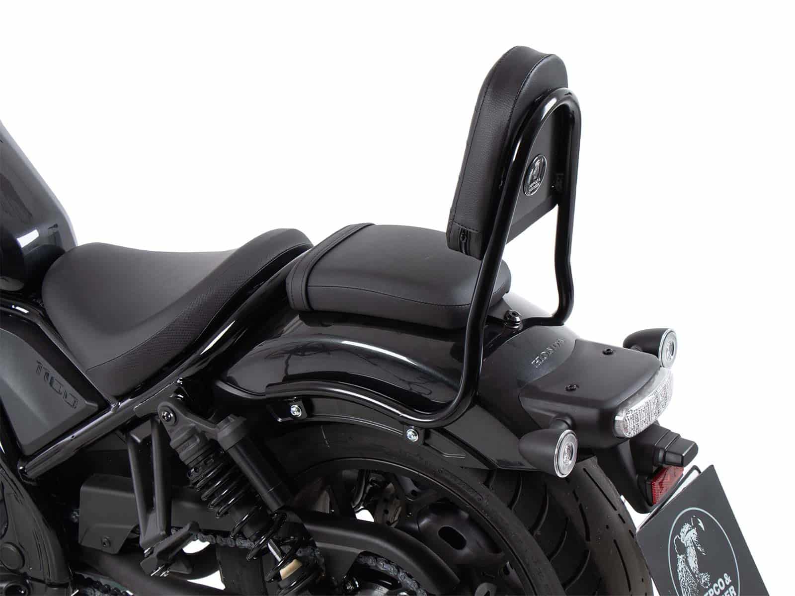 Sissybar (versión tubo) negro para Honda CMX 1100 Rebel /DCT (21-24) Hepco & Becker
