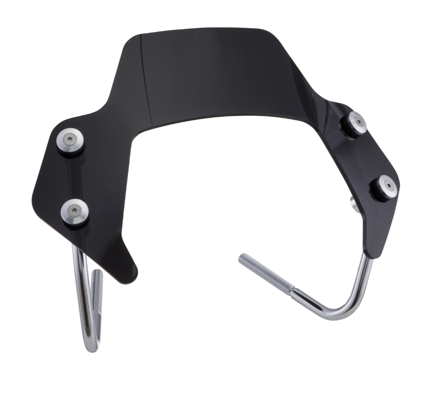 Parabrisas para Vespa Sprint 50-150cc 2T/4T, soportes plateados, tintado negro