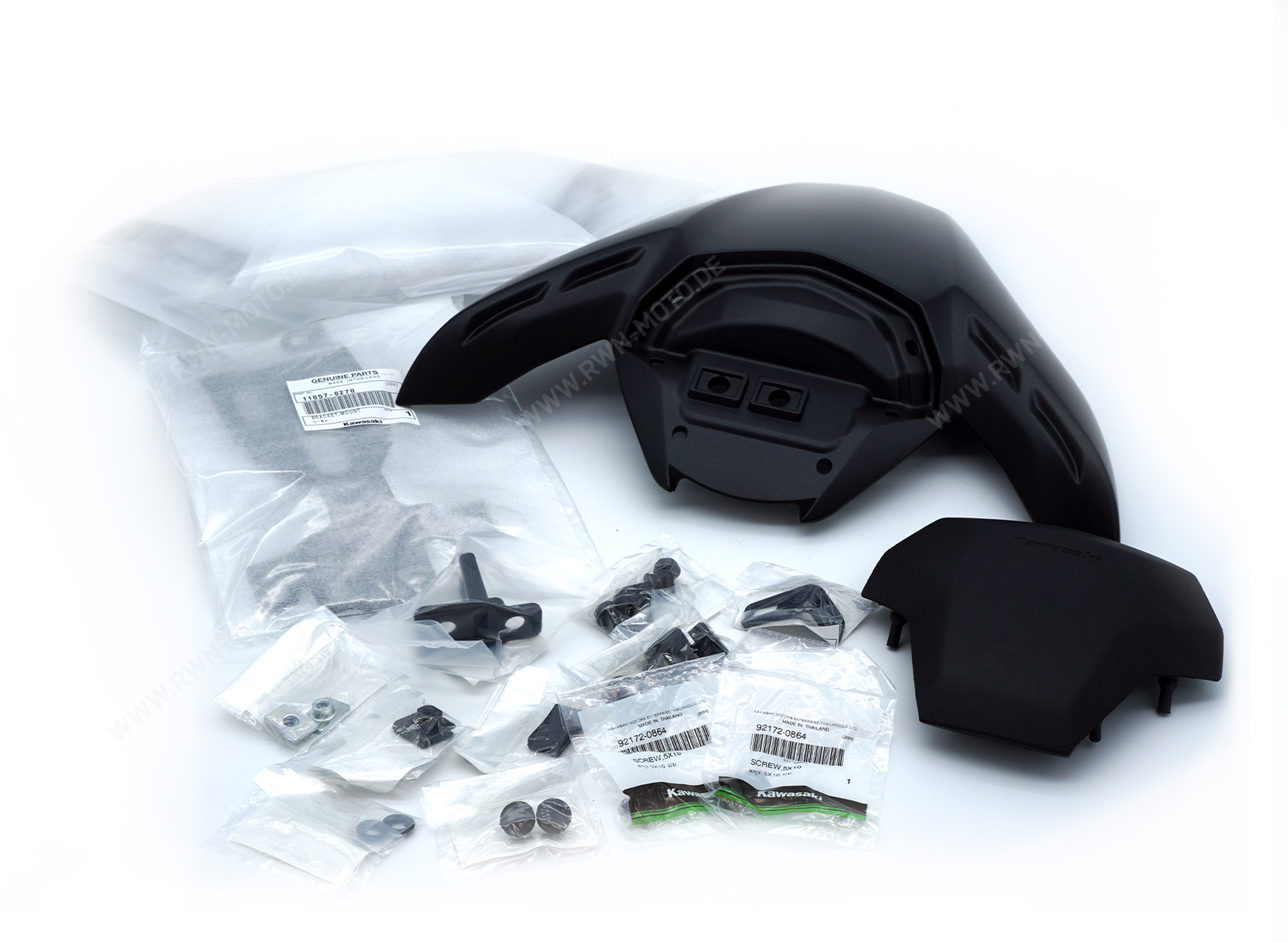 Cubierta del pasajero Negro Chispa Plano Metálico Z900 2020 Original Kawasaki