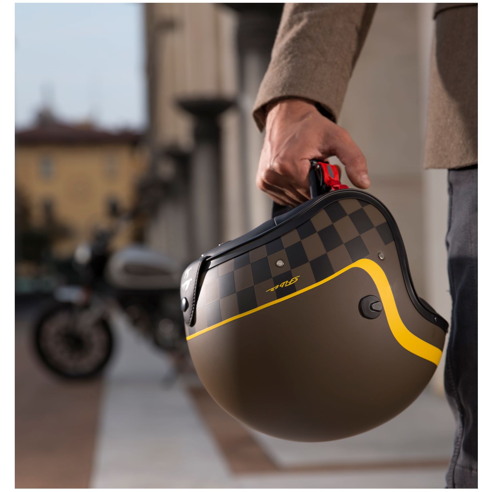 Casco Caberg Freeride Formula, marrón mate/amarillo mostaza