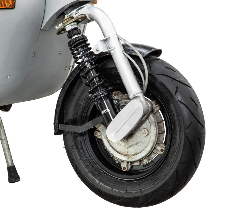 Guardabarros 2.0 Garelli EVO II para Vespa PX 80-200ccm, carbono transparente, soporte negro