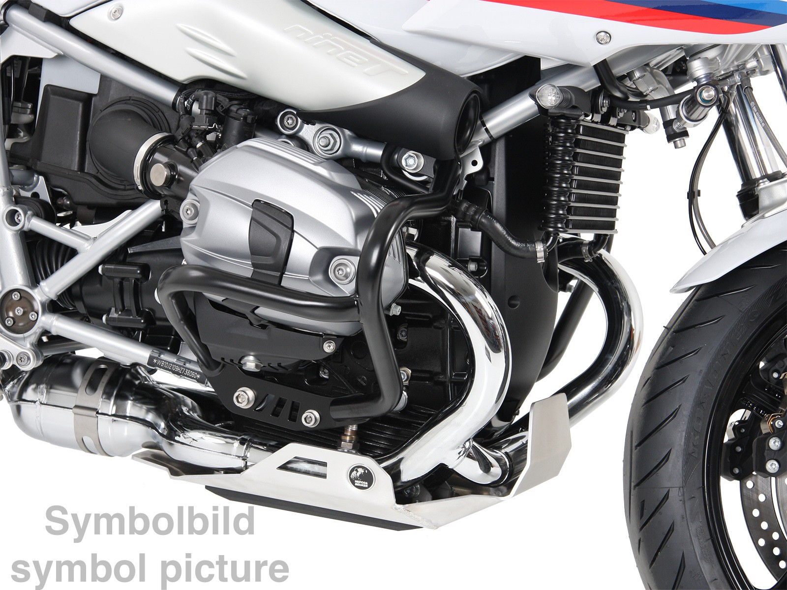 Guardamotor plateado para BMW R nineT Racer (17-23) Hepco & Becker