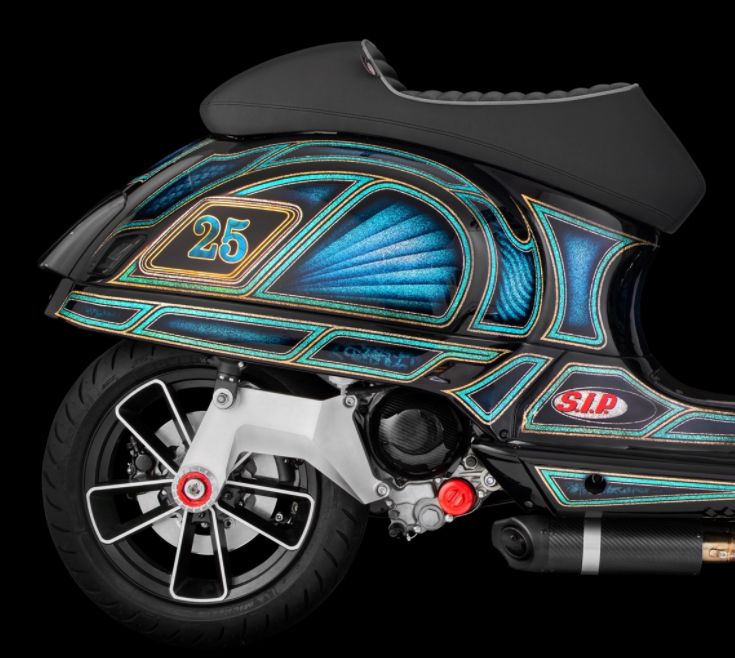 Brazo oscilante para escape de competición, trasero para Vespa GTS/GTS Super/GTV 125-300cc con ABS, plata