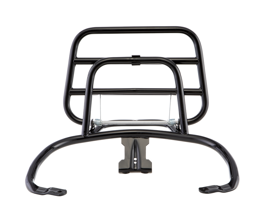 Portaequipajes trasero para Vespa Primavera /Sprint 50-150ccm, plegable, negro brillante