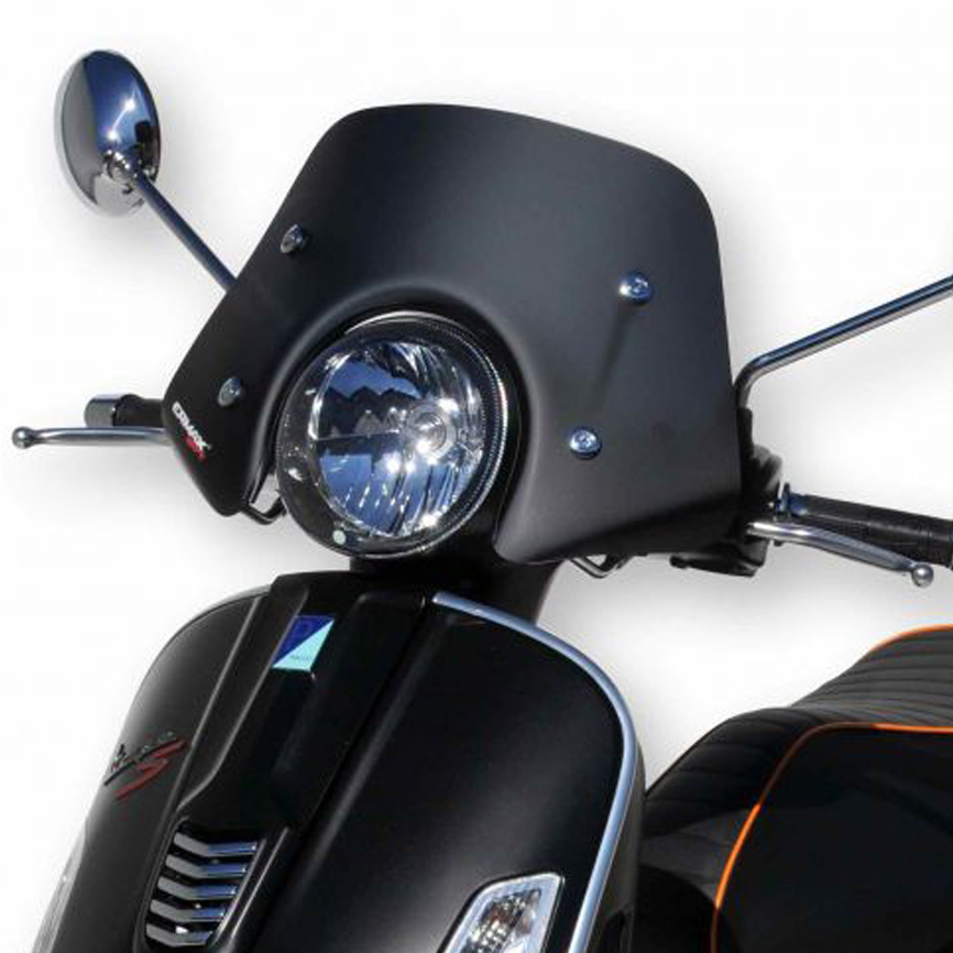 Flyscreen Piccolo para Vespa GTS/GTS Super/GT/GT L 125-300cc, negro mate
