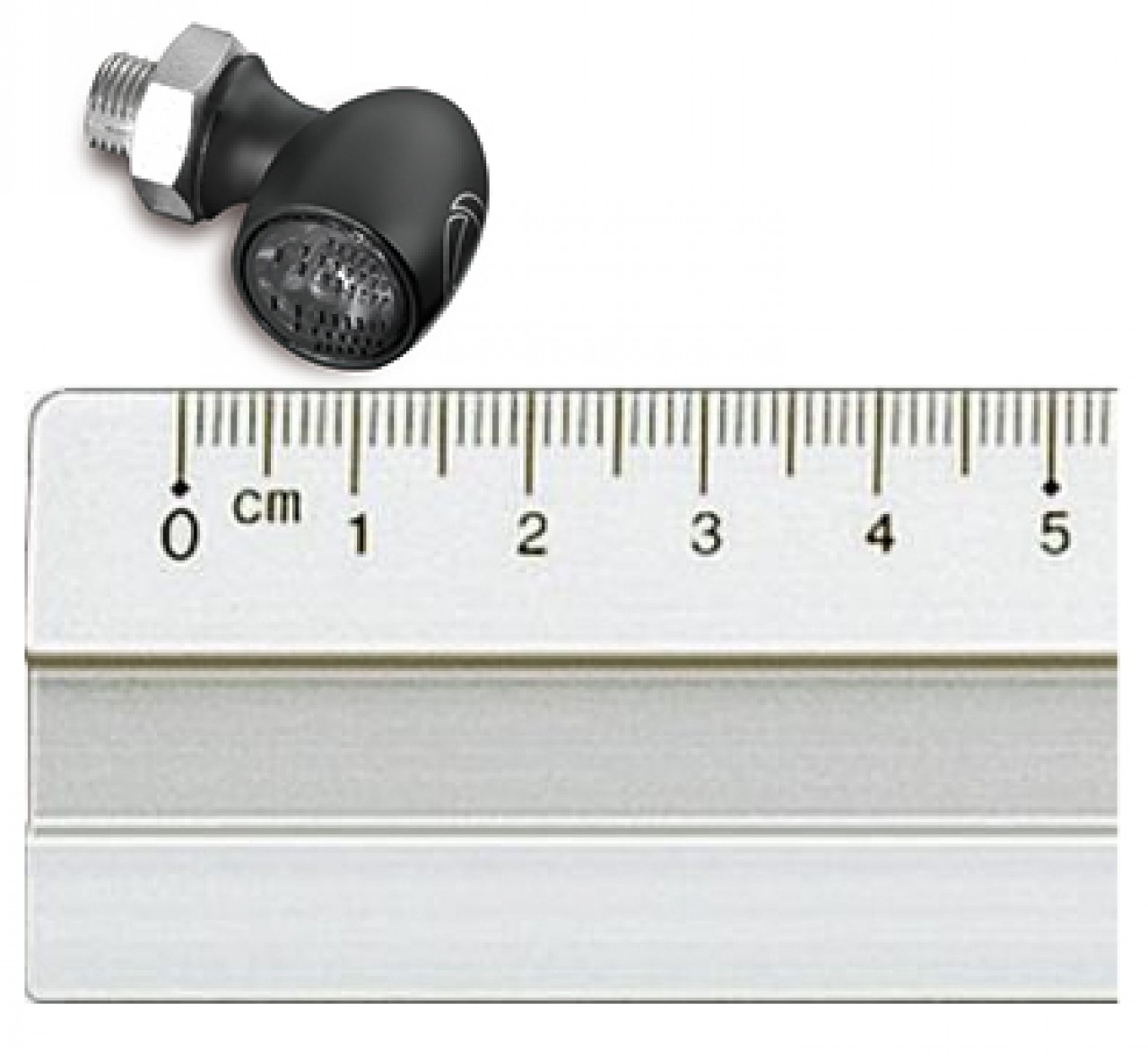 Indicador Kellermann, Atto Dark, aluminio, LED, V/H, L/R 12 V, negro satinado, M5x0,5x6,5