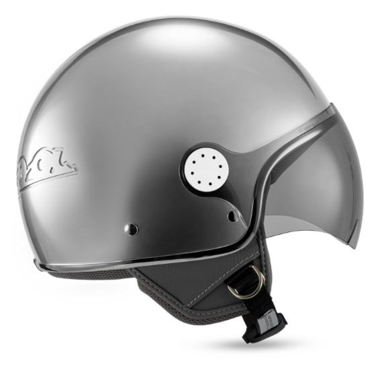 Casco Vespa jet Visera 4.0 DEC Blade plata mate