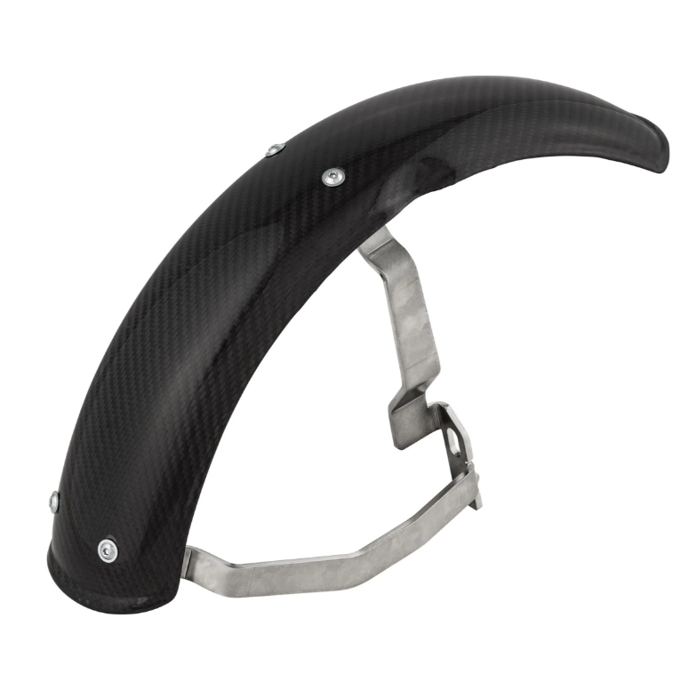 Guardabarros 2.0 Garelli EVO II para Vespa PX 80-200ccm, carbono transparente, soporte de acero inoxidable