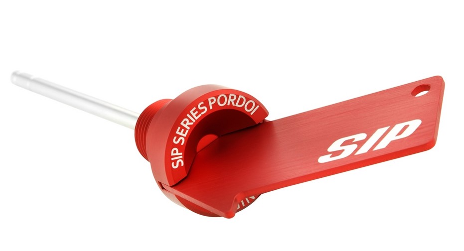 Tapón de llenado de aceite del motor para Vespa GTS/GTS Super/GTV 300cc HPE, rojo mate