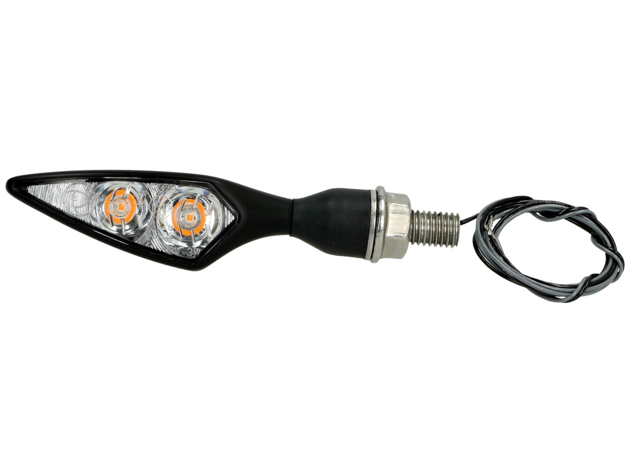 Indicador Kellermann, Rhombus Extreme, acero, LED, VR/HL, 12 V, negro satinado, M8x20, homologado E