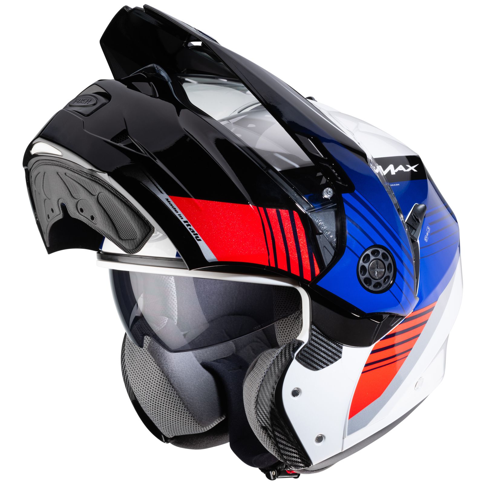 Casco Caberg Tourmax Titan, blanco/azul-rojo