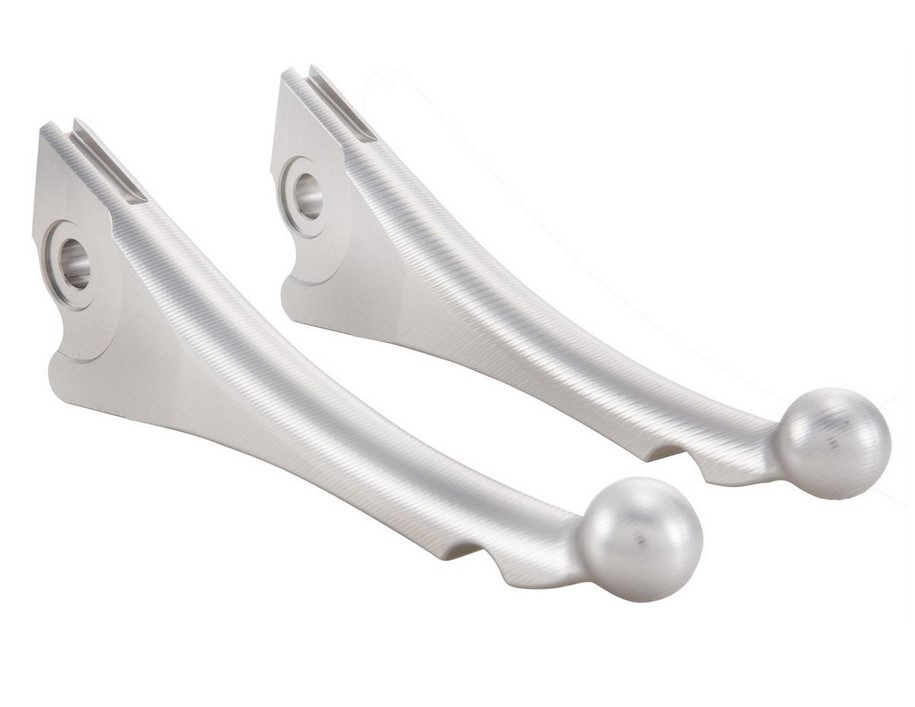 Juego de manetas de freno ZELIONI Shorty 3D para Vespa, derecha e izquierda, anodizado plata