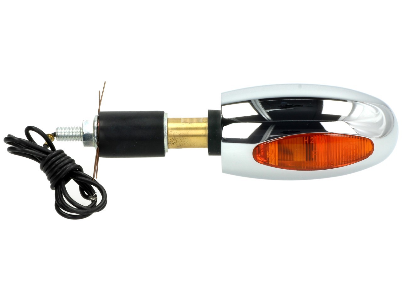 Indicador Kellermann, BL 1000 amarillo, latón, halógeno, VR/VL, 12 V, 21 W, cromo brillante