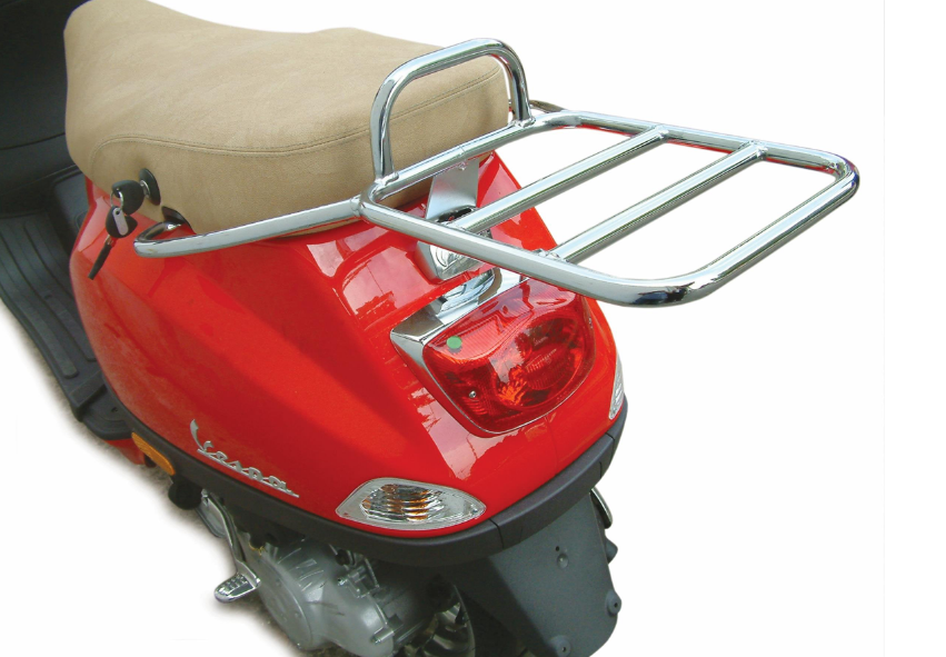 Portaequipajes trasero para Vespa LX/LXV/S 50-150cc, cromado