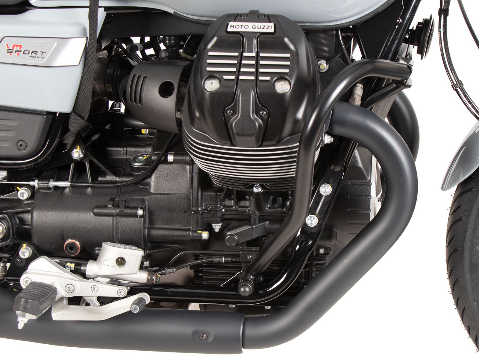 Guardamotor negro para Moto Guzzi V7 850 Stone (25-) Hepco & Becker
