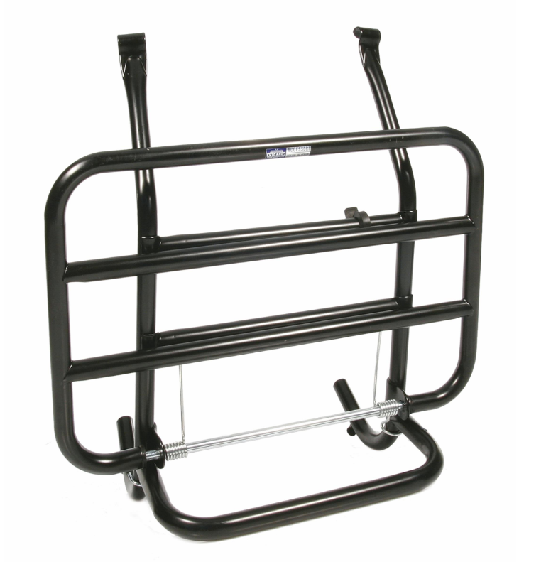 Portaequipajes delantero para Vespa PX 80-200cc, plegable, negro
