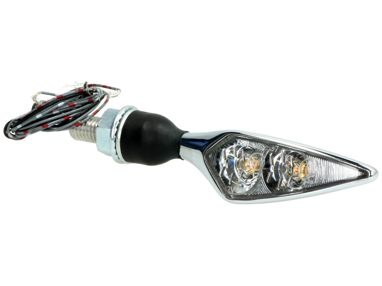 Indicador Kellermann, luz trasera y de freno, Rhombus DF, acero, LED, HR, 12 V, cromo brillante, M8x20