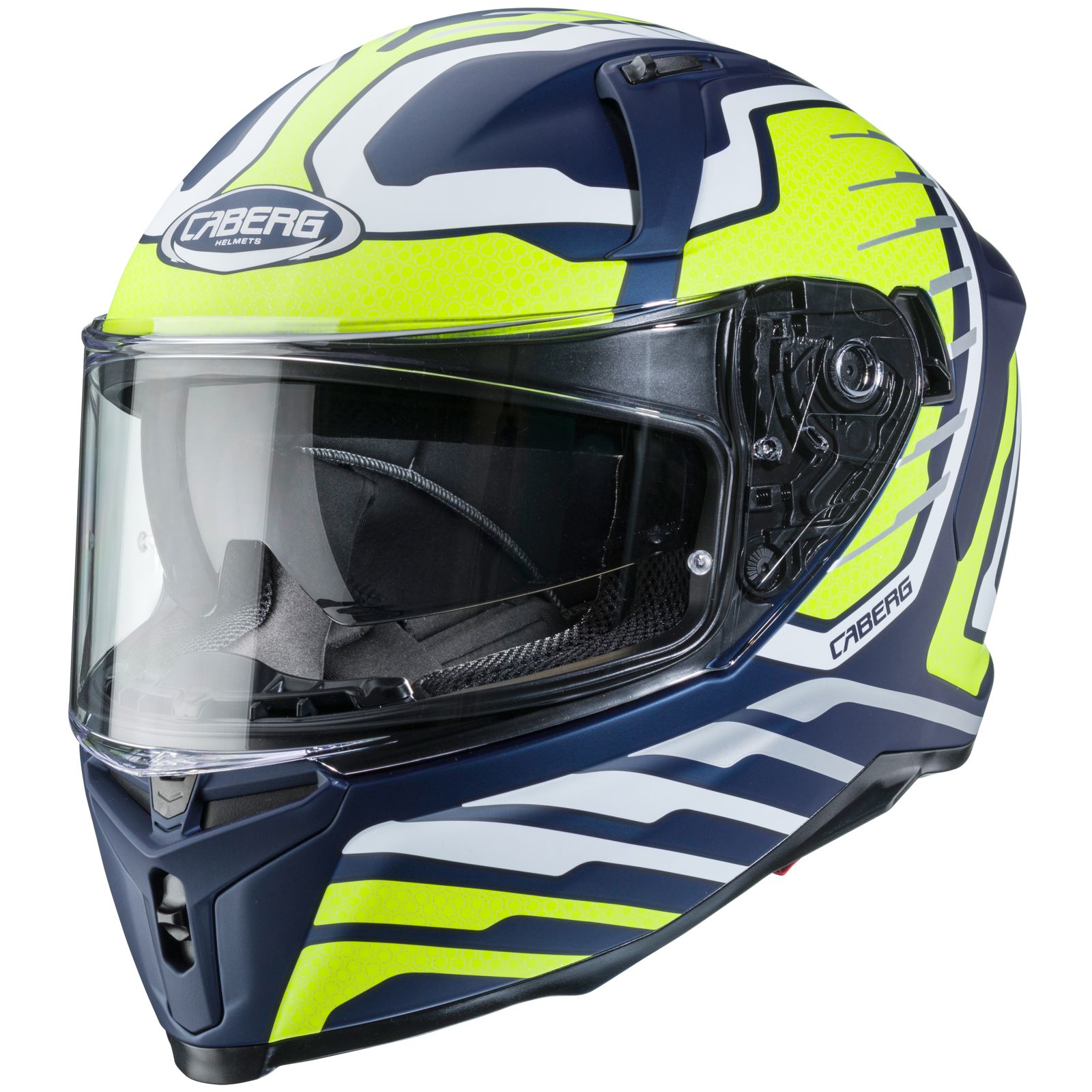 Casco Caberg Avalon Forge, azul mate/amarillo fluo-blanco