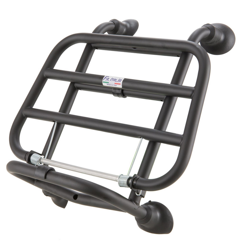 Portaequipajes delantero para Vespa Primavera /Sprint /Elettrica 50-150ccm, plegable, negro brillante