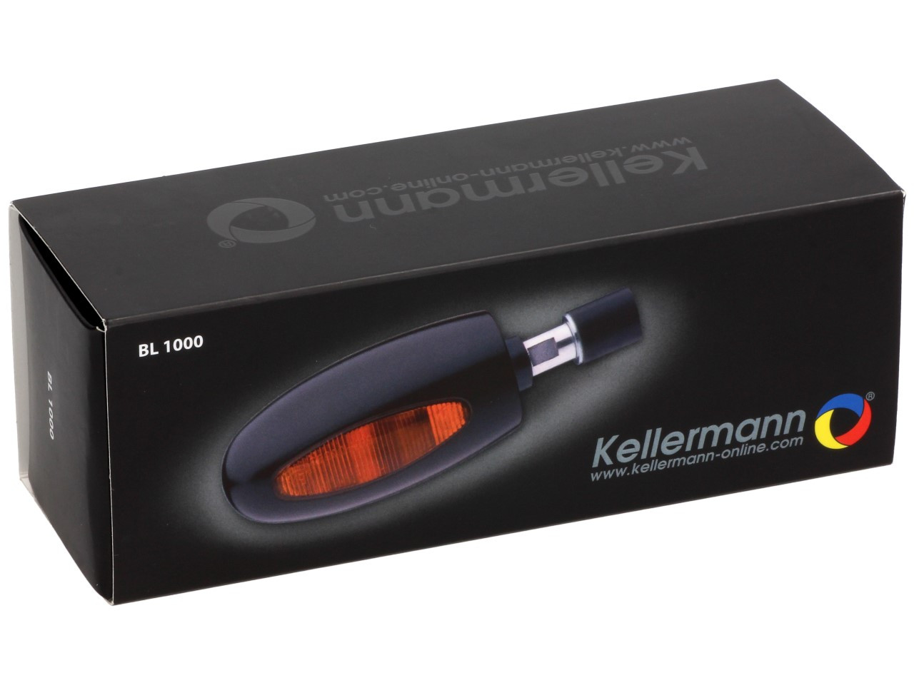 Indicador Kellermann, BL 1000 amarillo, aluminio, halógeno, VR/VL, 12 V, 21 W, acabado plateado satinado