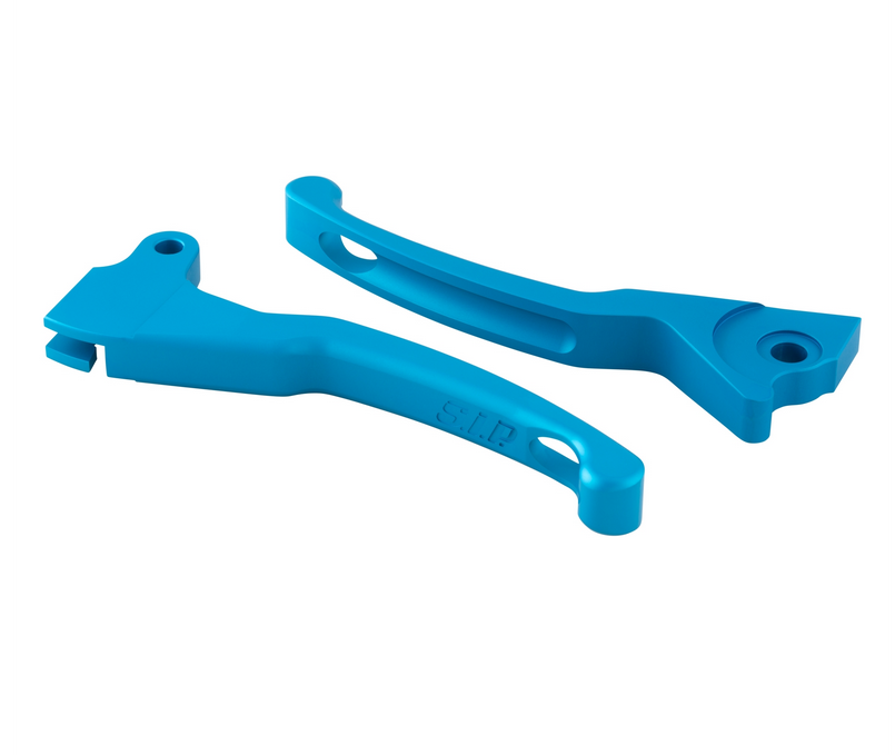 Juego de manetas de freno deportivas Shorty para Vespa LX /LXV /S /Primavera /Sprint 50-150ccm, azul mate