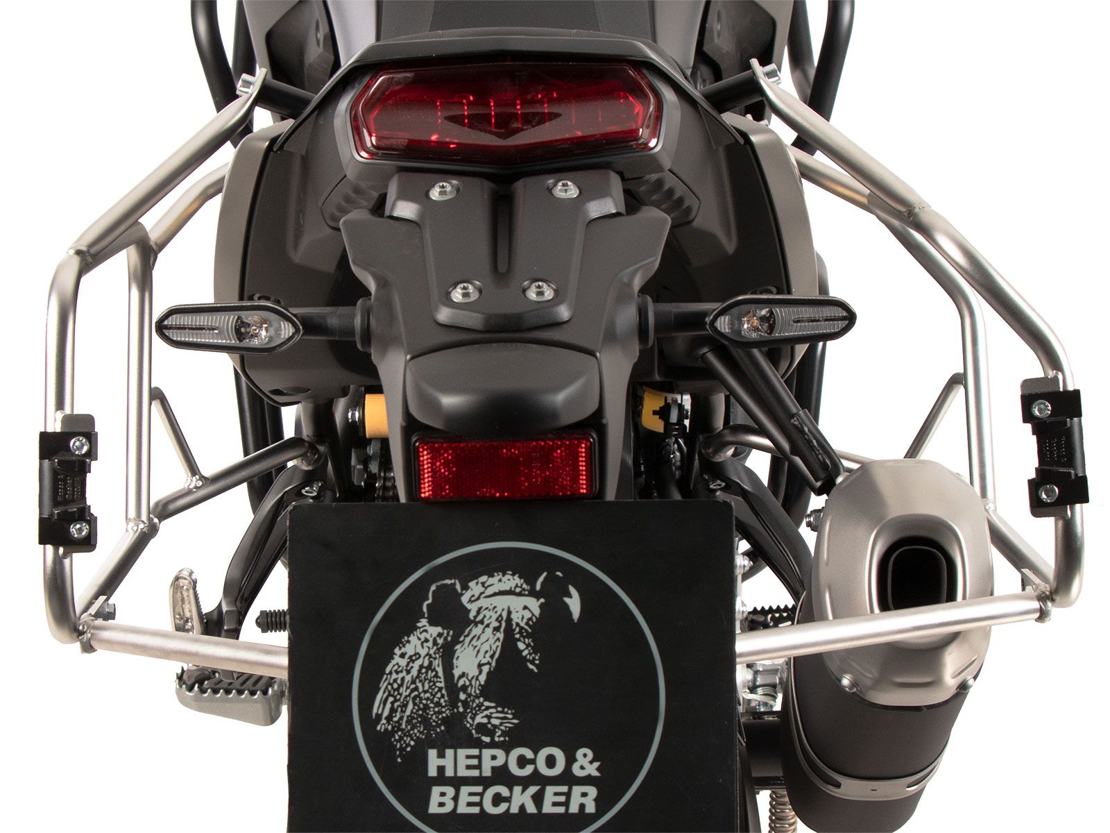 Juego portamaletas Cutout acero inoxidable incl. juego portamaletas Xplorer Cutout plata para Yamaha Ténéré 700 (25-)