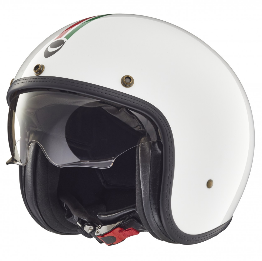 Casco Jet Helmo Milano, Audace, Bandera de Italia, blanco