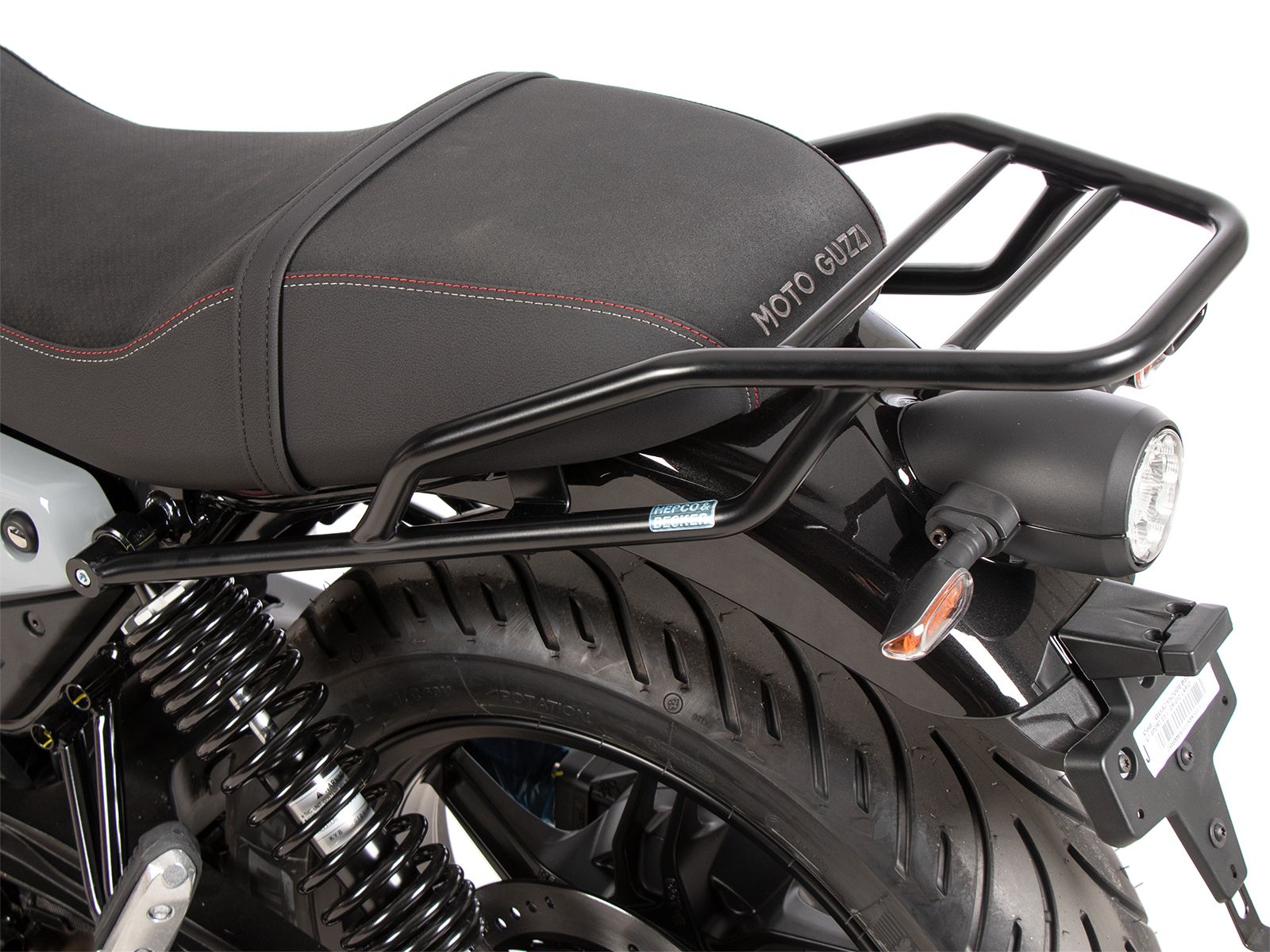 Portaequipajes tubular negro para Moto Guzzi V7 850 Sport (25-) Hepco & Becker