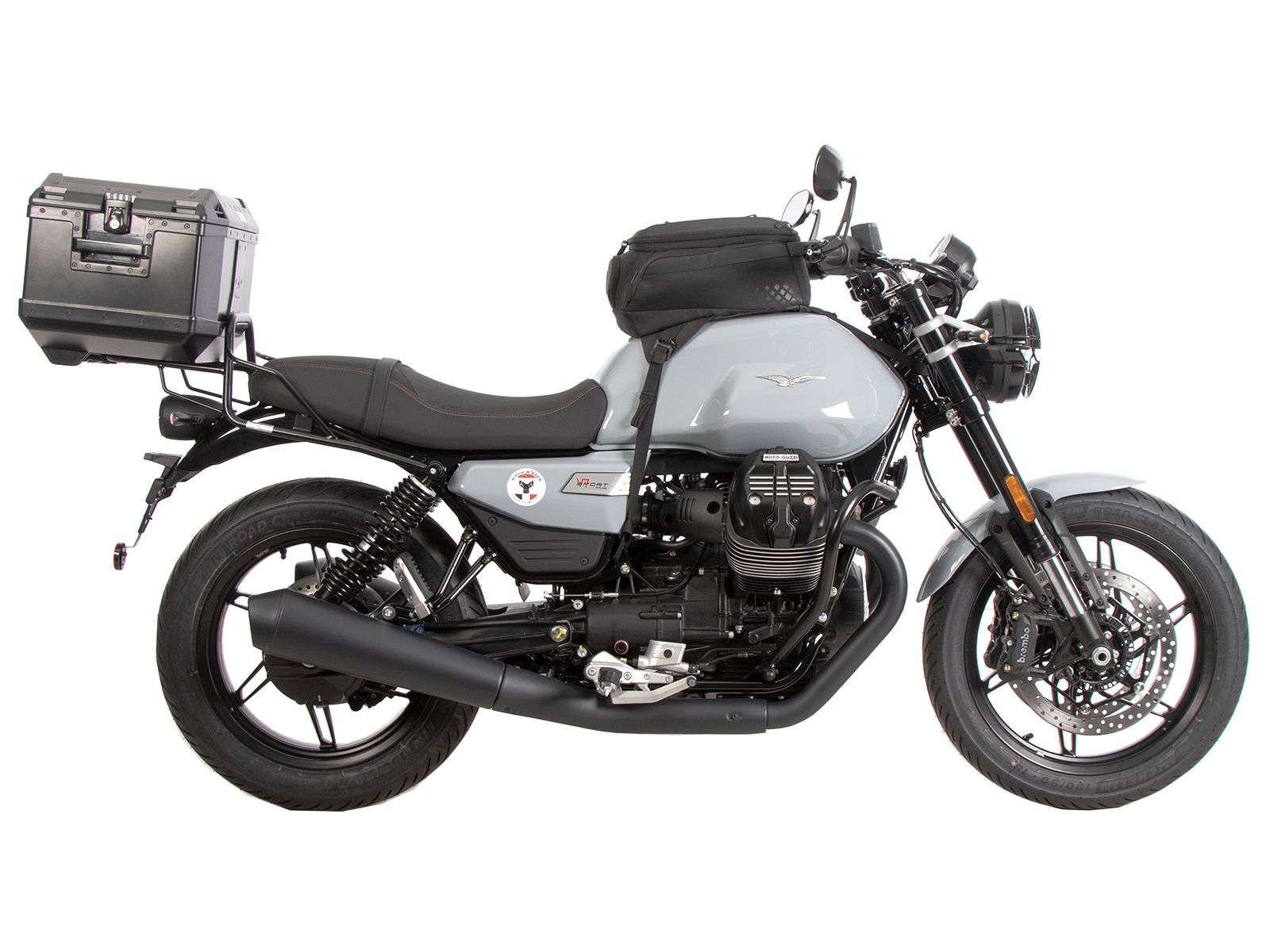 Portaequipajes tubular negro para Moto Guzzi V7 850 Sport (25-) Hepco & Becker