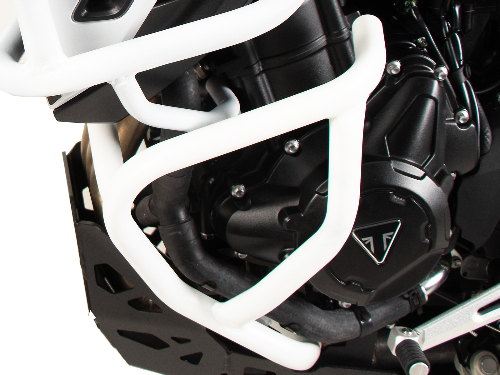 Protector motor blanco para Triumph Tiger 900 Rally Pro (24-) Hepco & Becker