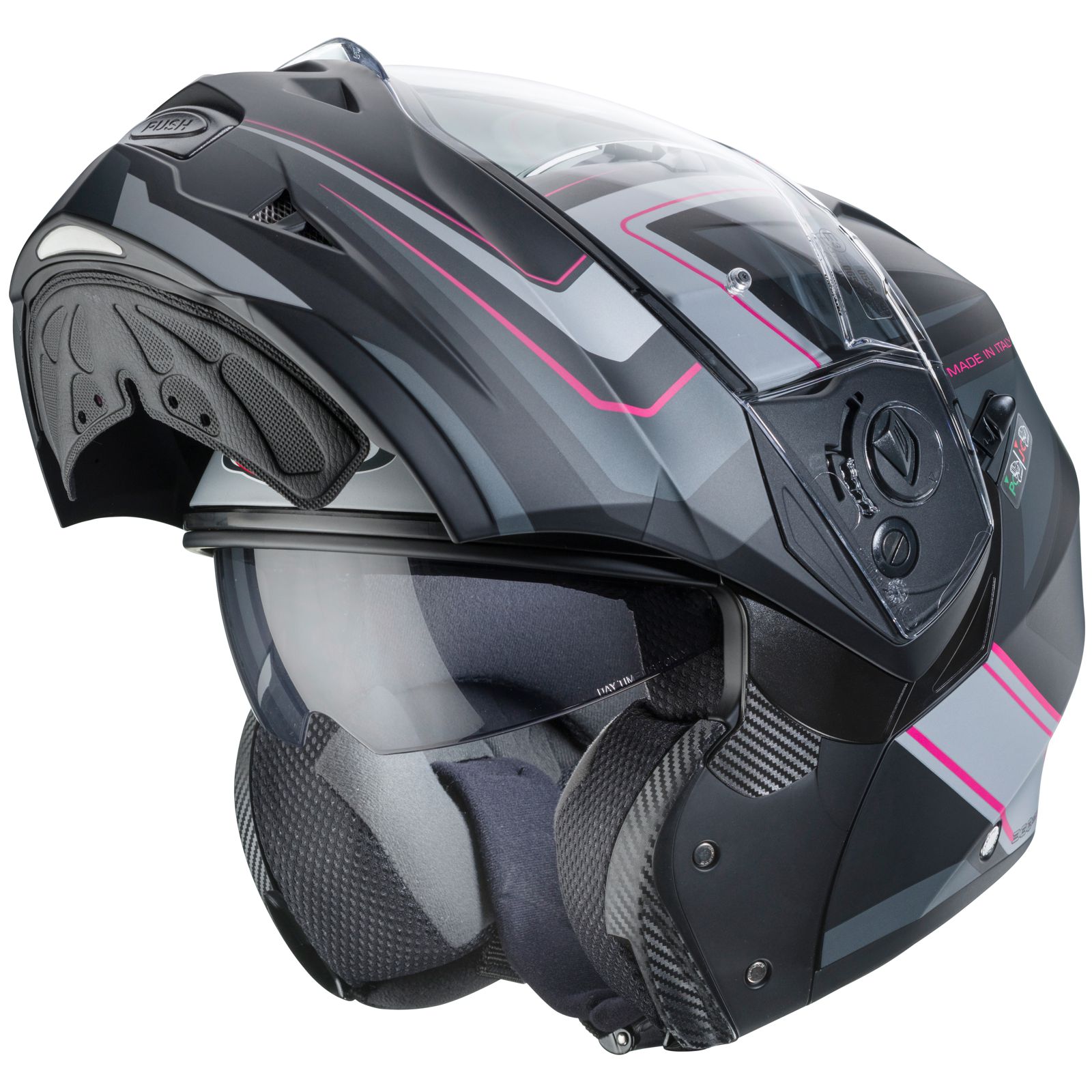 Casco Caberg Duke II Tour, negro mate/antracita fucsia