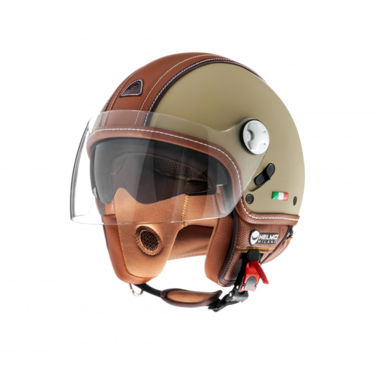 Helmo Milano Demi Jet, PelleDura Premium, pistacho, marrón, mate