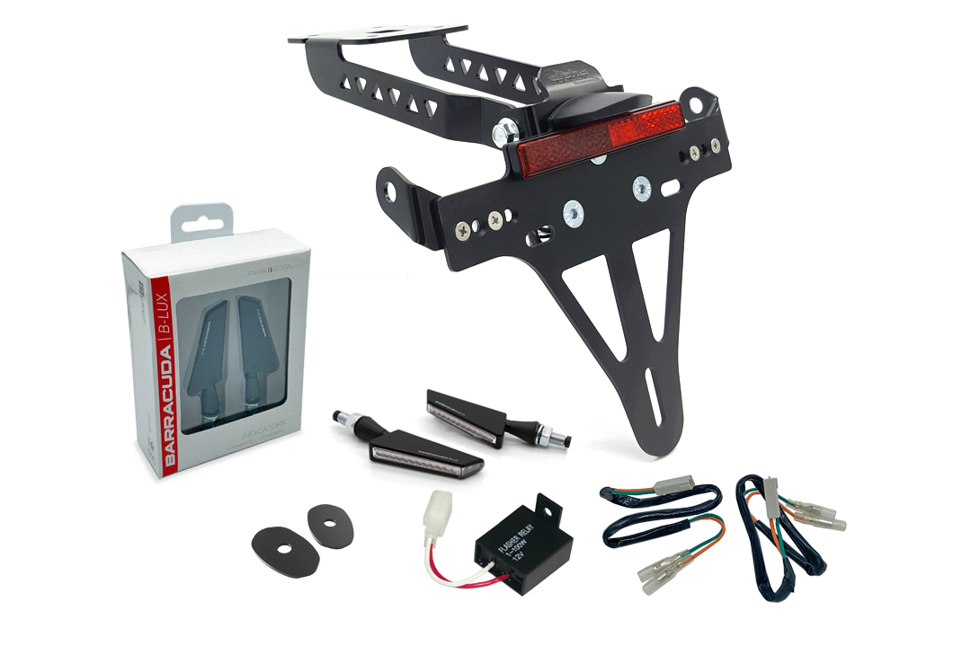 alpha Technik Kennzeichenhalter-Blinker-Kit SQ-LED (vorne + hinten) für Kawasaki Z650 und Ninja 650