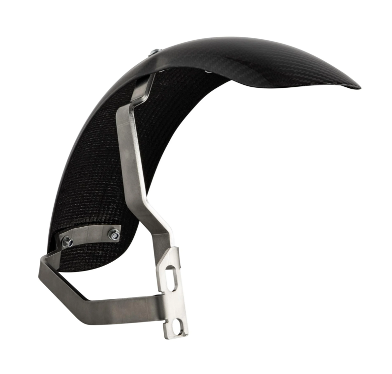 Guardabarros 2.0 Garelli Race EVO II para Vespa PX 80-200ccm, carbono transparente, soporte de acero inoxidable