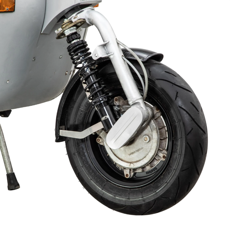 Guardabarros 2.0 Garelli EVO II para Vespa PX 80-200ccm, carbono transparente, soporte de acero inoxidable