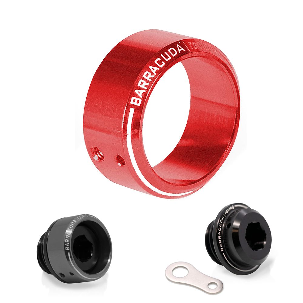 Inserto anodizado rojo para tapón de llenado de aceite Ø 28 mm adecuado para BC-HN102, BC-YN102 y BC-SN102