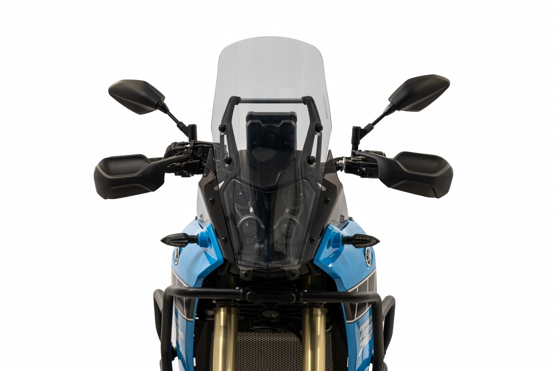 Parabrisas de rally ahumado transparente con protección de faro para Yamaha Teneré 700 (19-24)