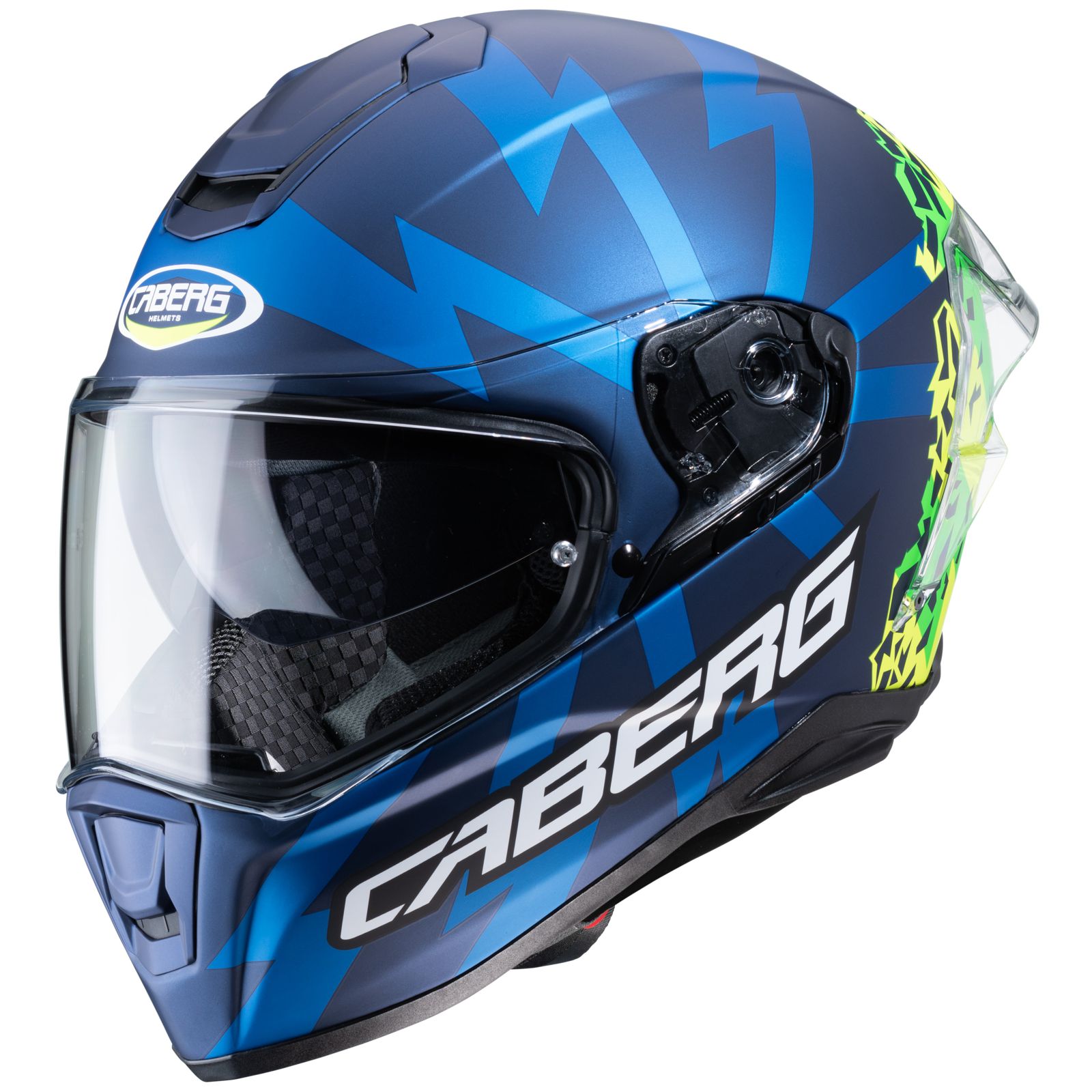 Casco Caberg Drift Evo Storm, azul mate/amarillo fluo/verde fluo