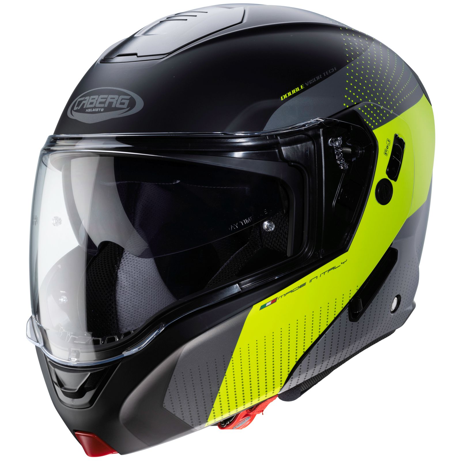 Casco Caberg Horus Scout, negro mate/amarillo fluo-gris