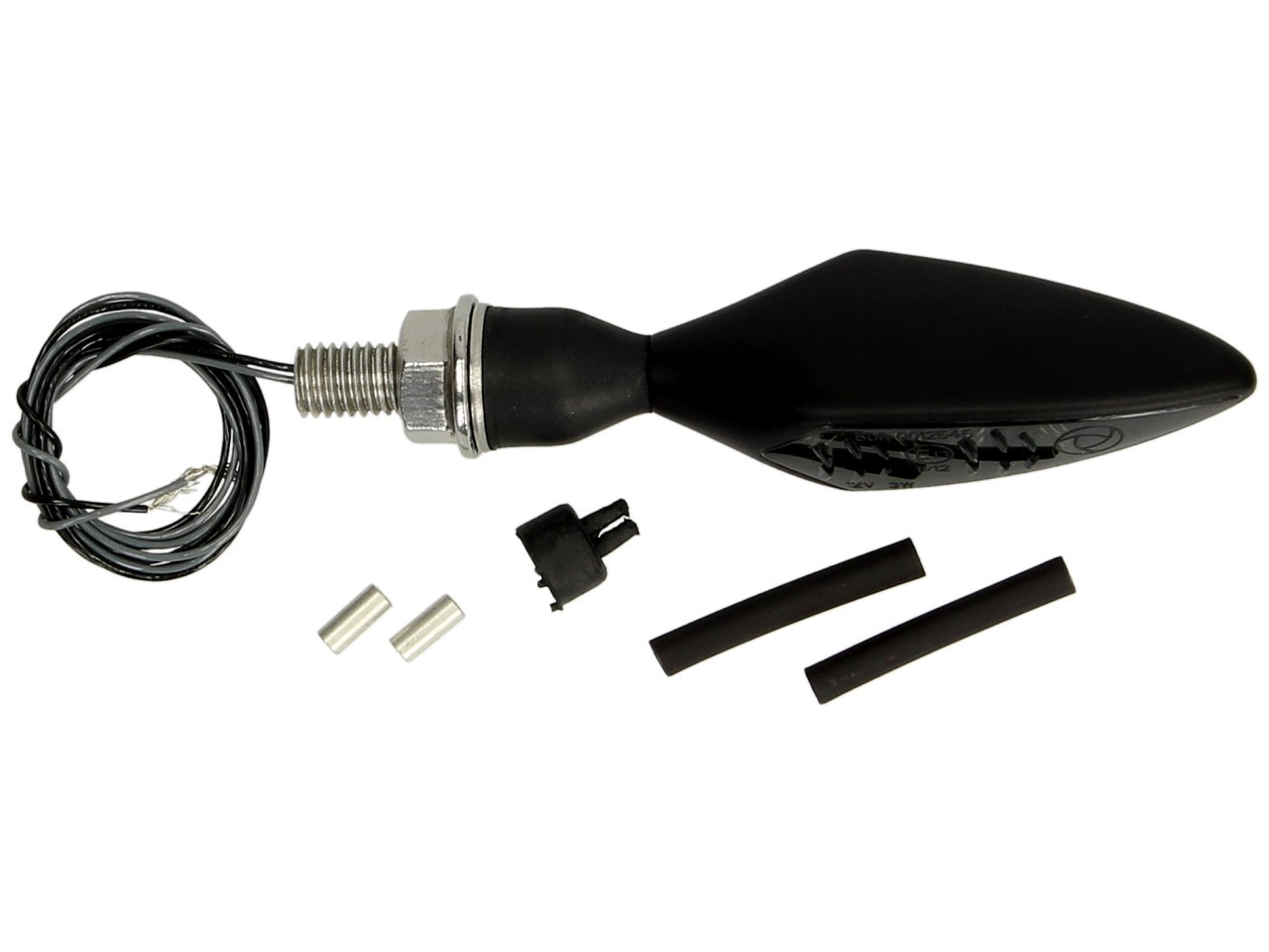 Indicador Kellermann, Rhombus Dark, acero, LED, VL/HR, 12 V, negro satinado, M8x20, homologado E