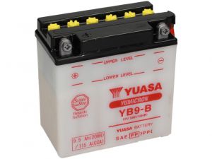 Batería Yuasa YB9-B, 12 V, 9 A, estándar, sin paquete de ácido, 140x80x135