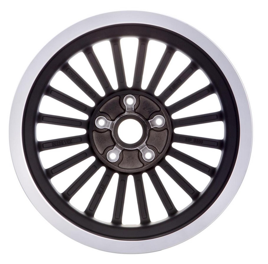 Llanta delantera/trasera para Vespa GTS/GTS Super/GTV/GT 125-300cc, negra con llanta pulida