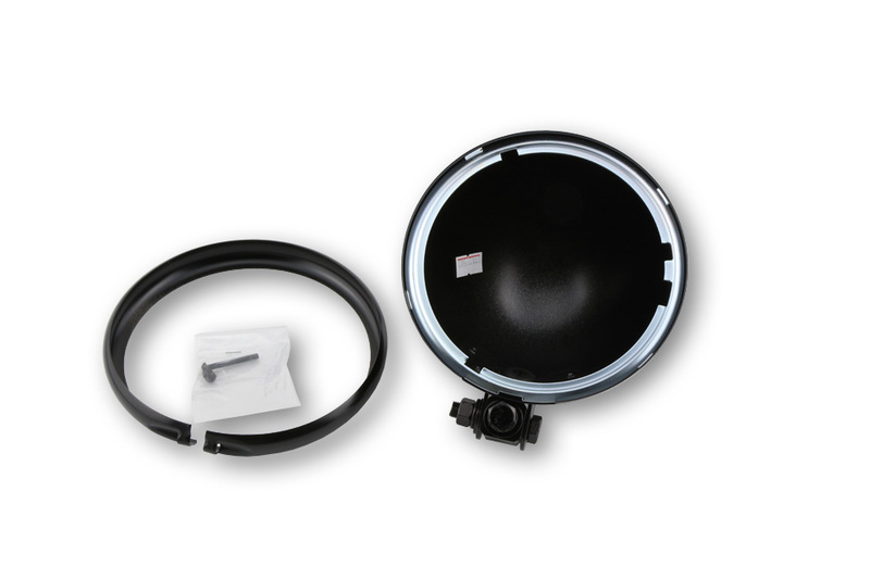 HIGHSIDER pro Bates style carcasa de faro negro 5 3/4 pulgadas, montaje inferior