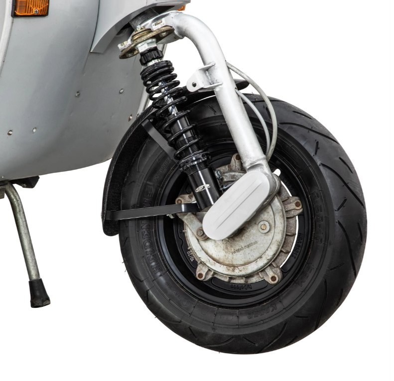 Guardabarros Garelli Race EVO II para Vespa PX 80-200ccm, carbono, soporte negro