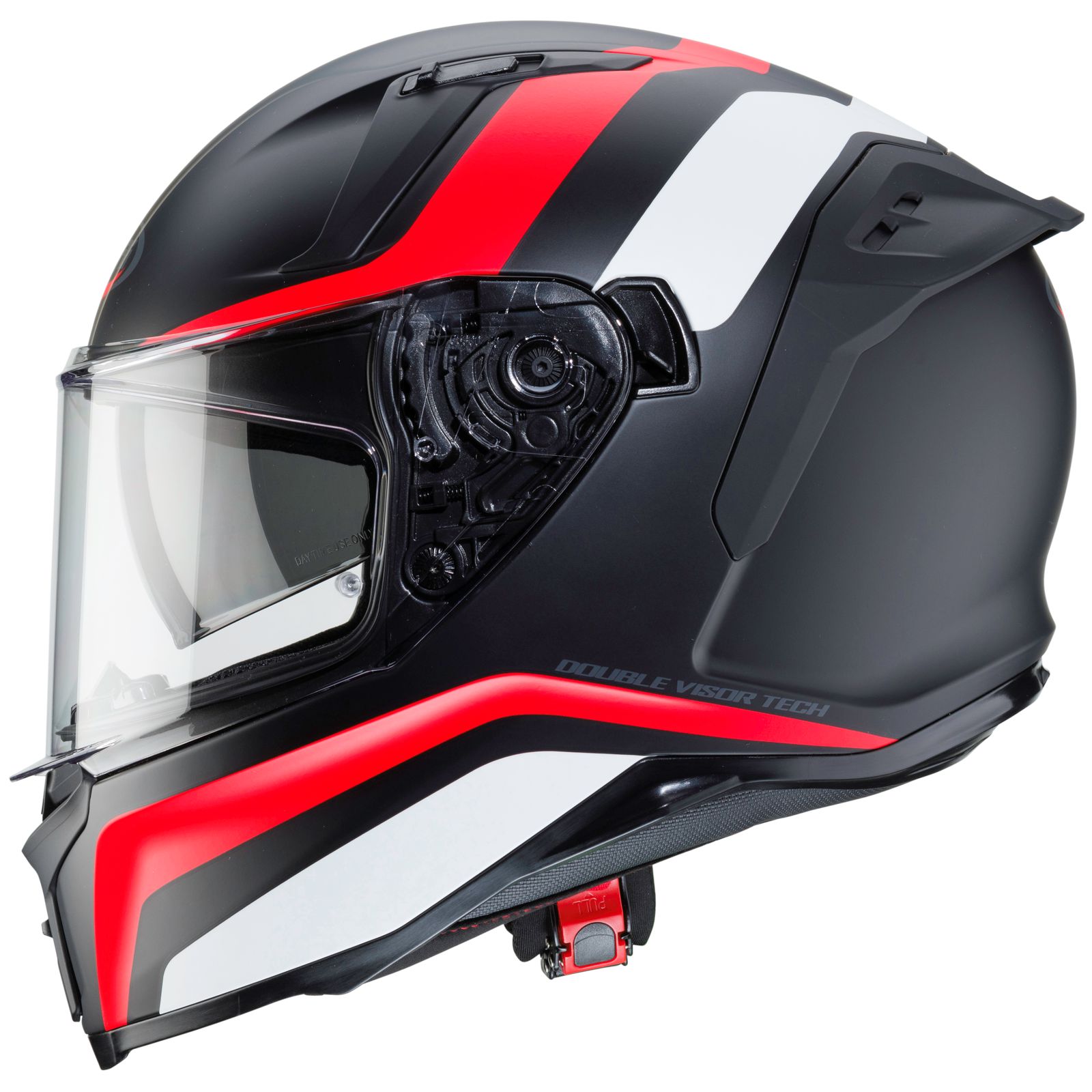 Casco Caberg Avalon Blast, negro mate/blanco-rojo