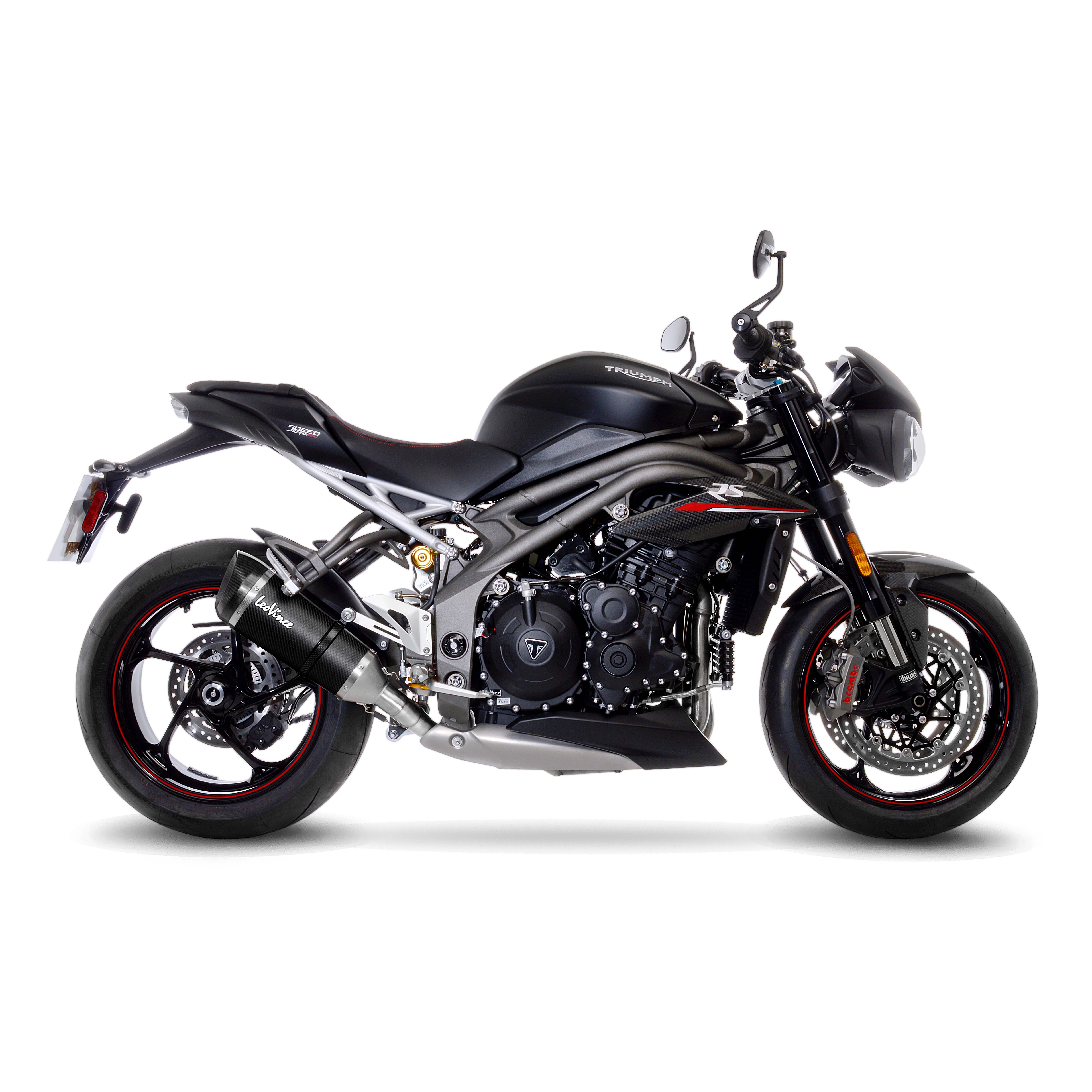 Sistema de escape LeoVince Factory S, carbono, slip on para Triumph Speed Triple 1050 RS / S (18-19)