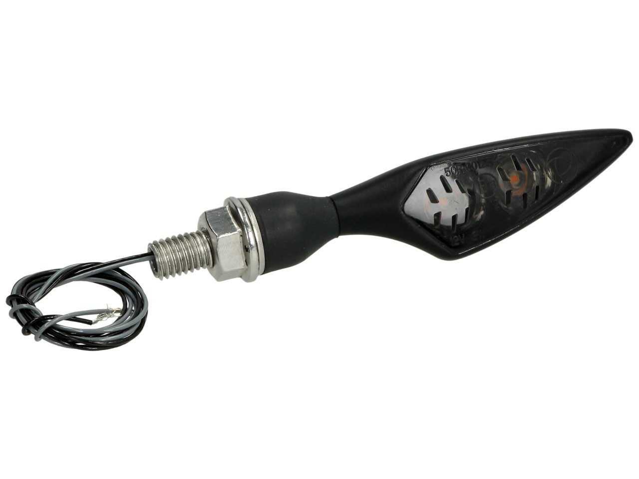 Indicador Kellermann, Rhombus Dark, acero, LED, VL/HR, 12 V, negro satinado, M8x20, homologado E