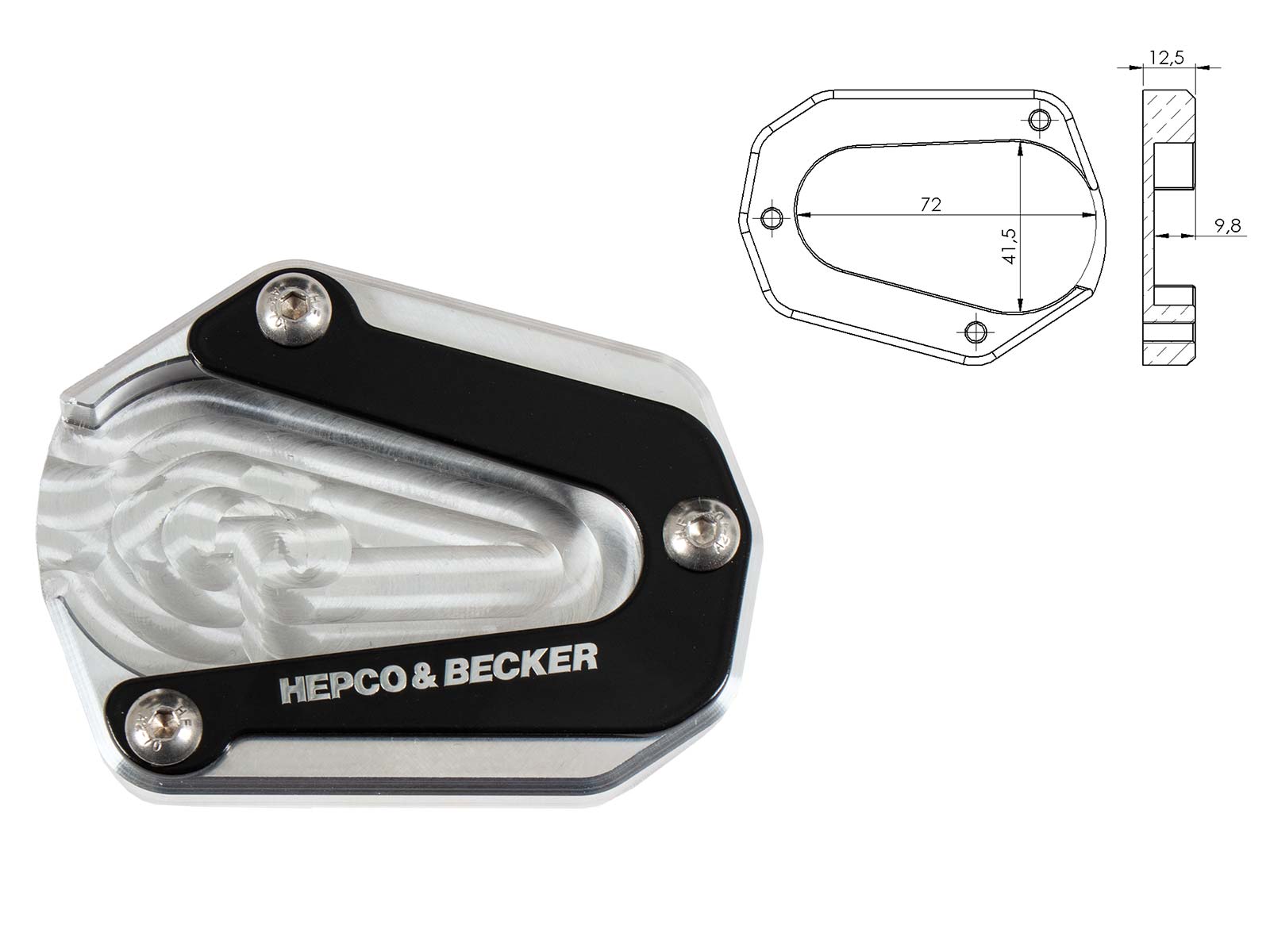 Placa de caballete lateral para Triumph Tiger 900 Rally Pro (24-) Hepco & Becker